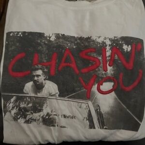 Chasin' You Graphic Tee in White and Red